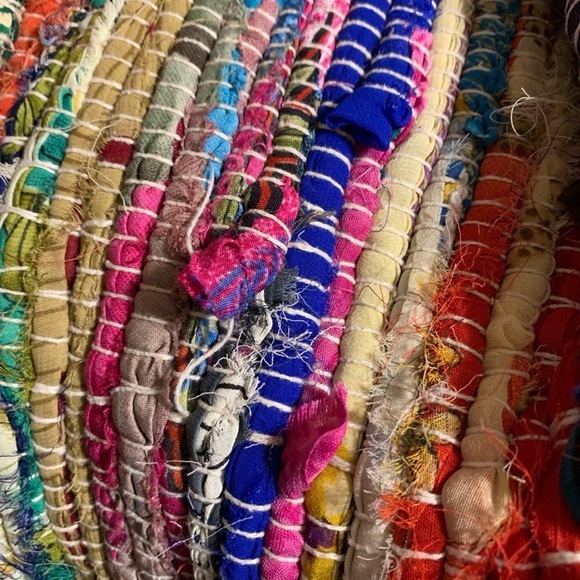 SOLD - Chindi Rug Boho Bohemian Rag Rug - Picture 5 of 6